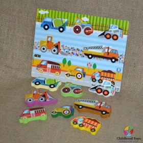 Puzzle lemn cu vehicule M6