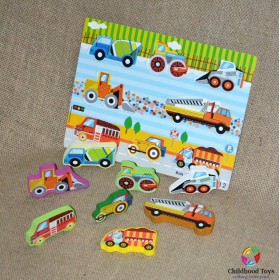 Puzzle lemn cu vehicule M6
