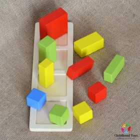 Puzzle incastru lemn cu forme geometrice M3