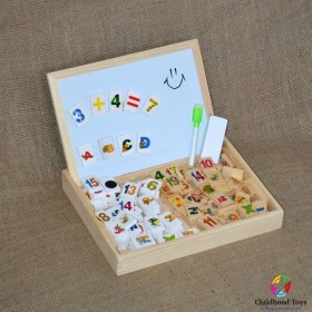 Tabla de scris din lemn cu cifre si  litere M5