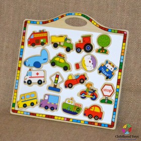 Tabla magnetica cu vehicule din lemn M2