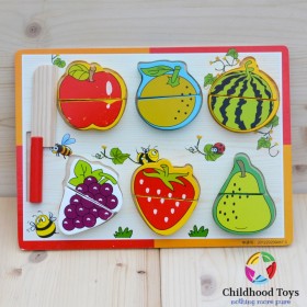 Puzzle lemn cu  fructe de feliat