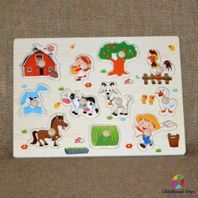 Puzzle incastru lemn ferma animalelor M6