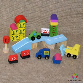 Cuburi lemn de construit, mini santier