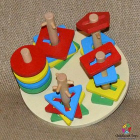 Jucarie motrica lemn, forme geometrice, tip 1
