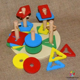 Jucarie motrica lemn, forme geometrice, tip 1