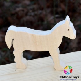 Figurina Cal lemn natur
