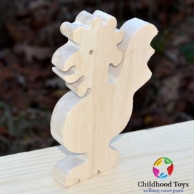 Figurina Cocos lemn natur 15cm