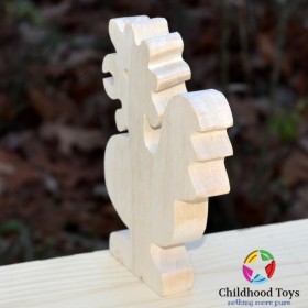 Figurina Cocos lemn natur 15cm