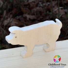 Figurina Porc lemn natur 9cm