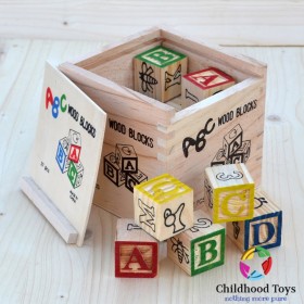 Cuburi lemn cu cifre si litere