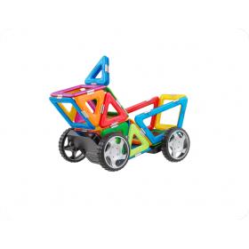 Set constructie 3D magnetic Magspace 25 Piese Mini Karting Set 10