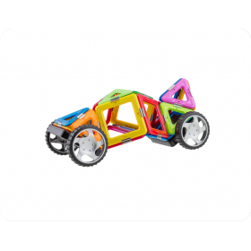 Set constructie 3D magnetic Magspace 25 Piese Mini Karting Set 3