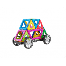 Set constructie 3D magnetic Magspace 25 Piese Mini Karting Set 9