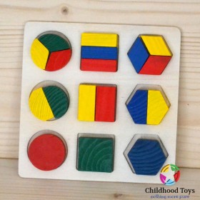 Puzzle lemn 3D cu forme geometrice m1