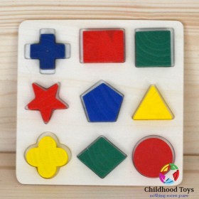 Puzzle lemn 3D cu forme geometrice m3