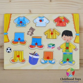 Puzzle incastru lemn cu baietel