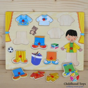 Puzzle incastru lemn cu baietel