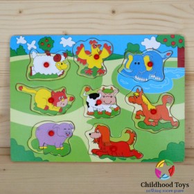 Puzzle incastru lemn animale domestice