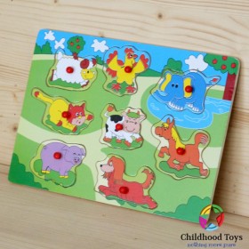Puzzle incastru lemn animale domestice