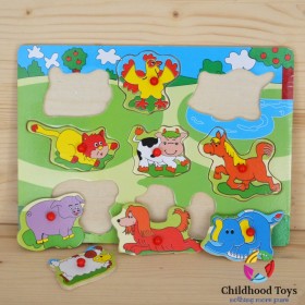 Puzzle incastru lemn animale domestice