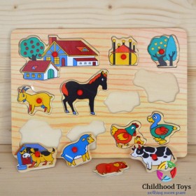 Puzzle incastru lemn ferma animalelor n1