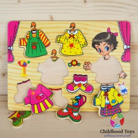 Puzzle incastru lemn cu fetita