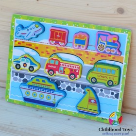 Puzzle lemn cu vehicule M8