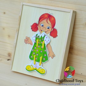 Puzzle cu siret imbraca fetita