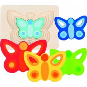Puzzle lemn straturi Fluturas Goki 1