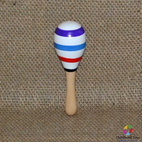 Maracas lemn mic alb colorat