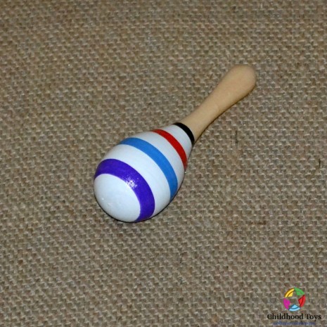 Maracas lemn mic alb colorat