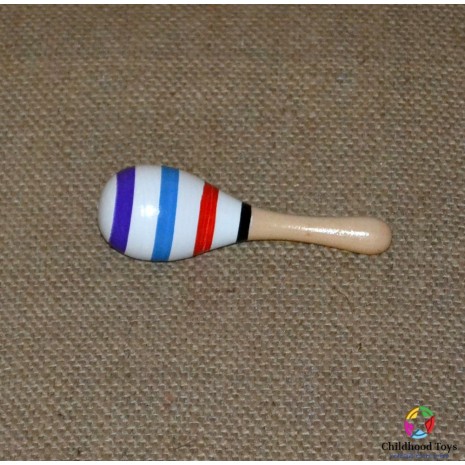 Maracas lemn mic alb colorat