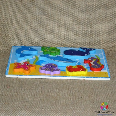 Puzzle lemn cu animale marine M7