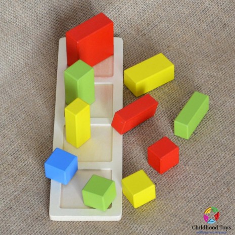Puzzle incastru lemn cu forme geometrice M3