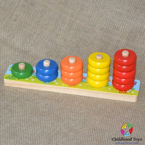 Numaratoare lemn cu inele colorate M5