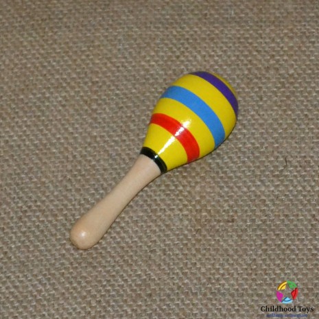 Maracas lemn mic curcubeu