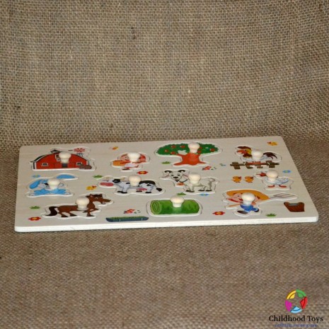 Puzzle incastru lemn ferma animalelor M6