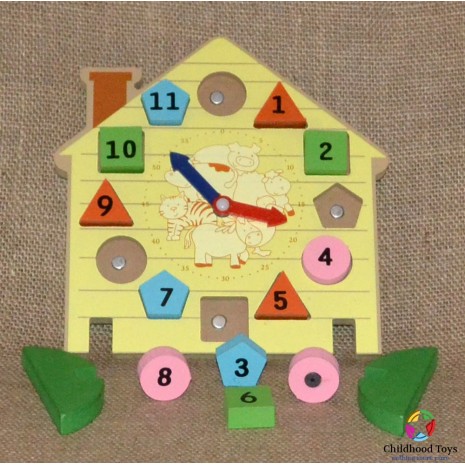 Ceas cu forme geometrice din lemn