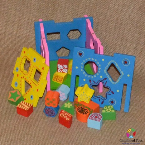 Cub lemn sortator forme geometrice