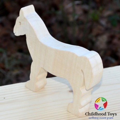 Figurina Cal lemn natur