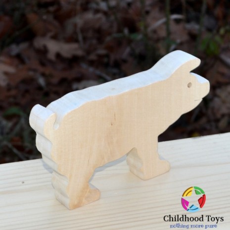 Figurina Porc lemn natur 9cm