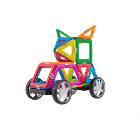 Set constructie 3D magnetic Magspace 25 Piese Mini Karting Set 6