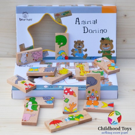 Domino lemn animale