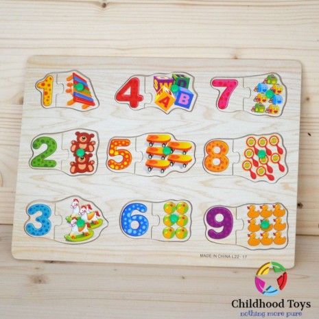 Puzzle incastru lemn cifre