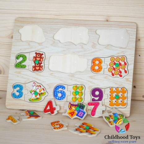 Puzzle incastru lemn cifre