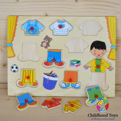 Puzzle incastru lemn cu baietel