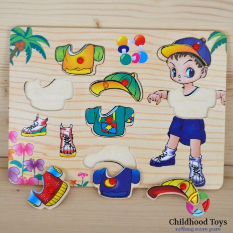 Puzzle incastru lemn cu baietel n1
