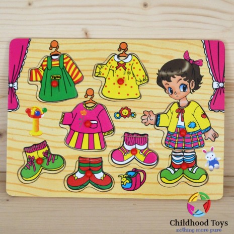 Puzzle incastru lemn cu fetita