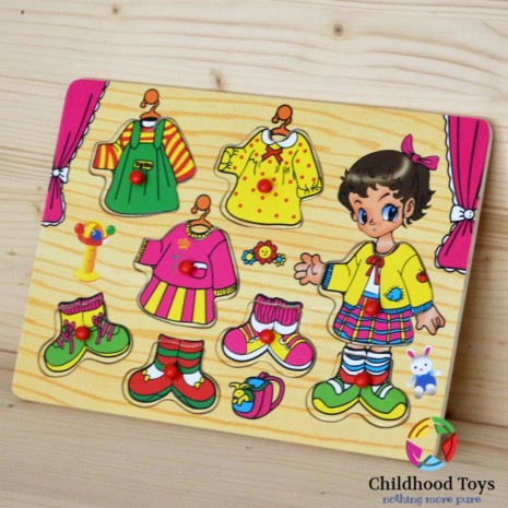 Puzzle incastru lemn cu fetita